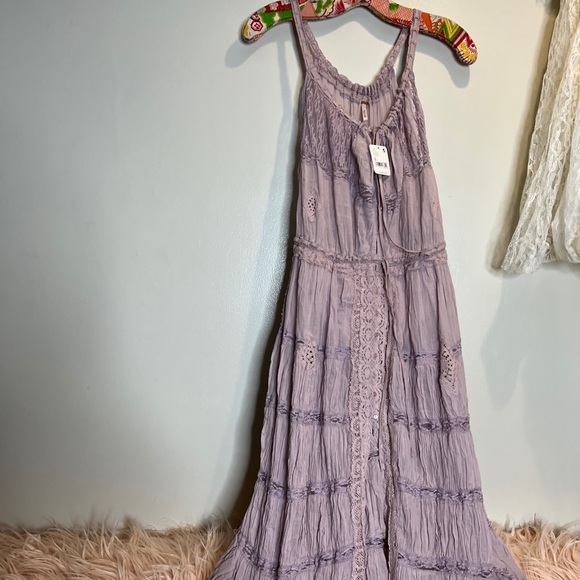 Free People Dolly Bodysuit lace crochet maxi Dress - Picture 6 of 9